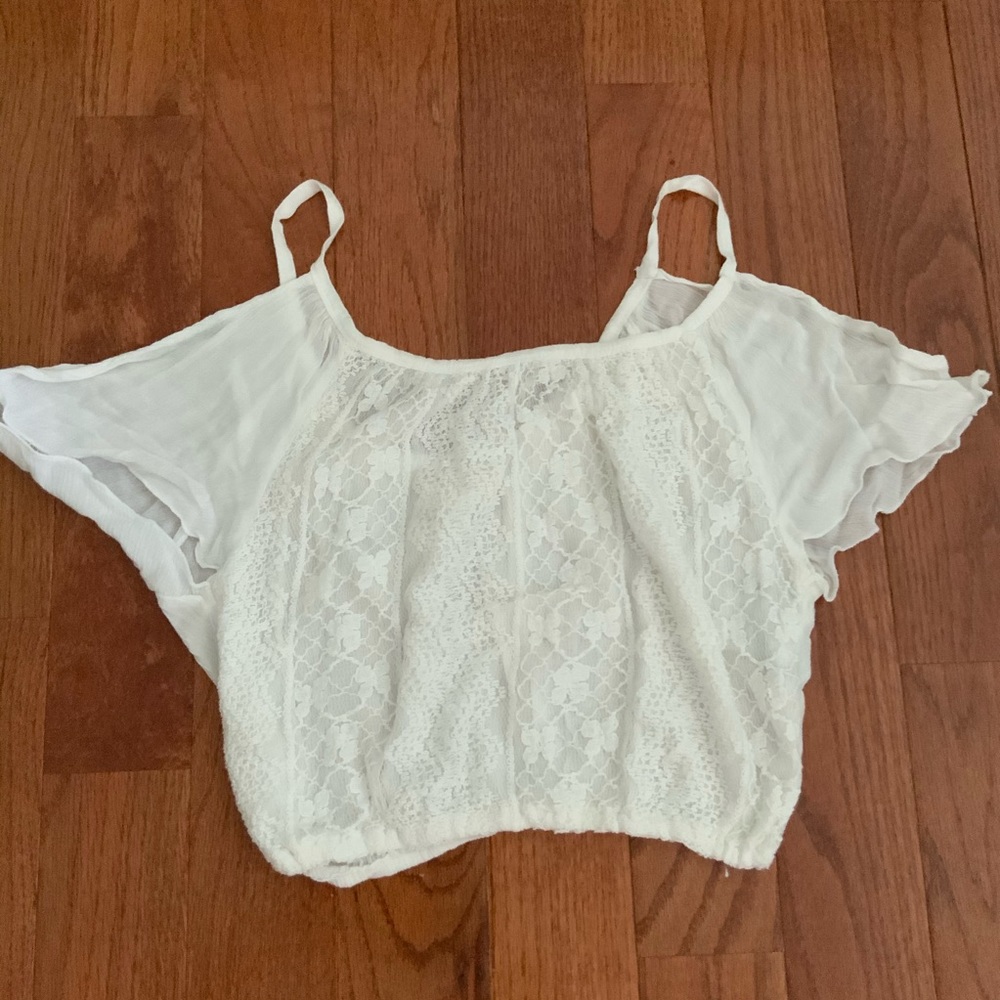 Flowy Lace Cold-Shoulder Top